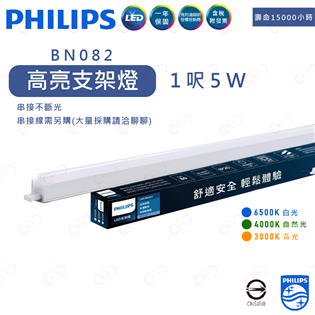 PHILIPS LED 1呎 5W 高亮支架燈 BN08