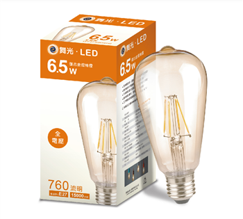 ￼舞光 LED 6.5W 復古金 燈絲燈 暖白 黃光 E27 全電壓 ST64 工業風 燈泡 6.5瓦 鎢絲燈泡
